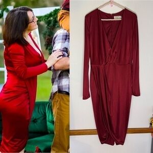 Target x Altuzarra silky cranberry red draped dress size M